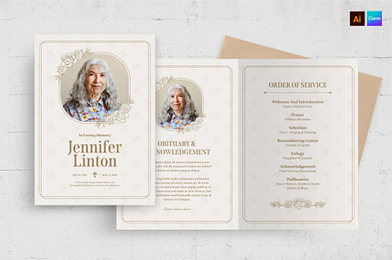 Funeral Program Template, a Flyer Template by BrandPacks