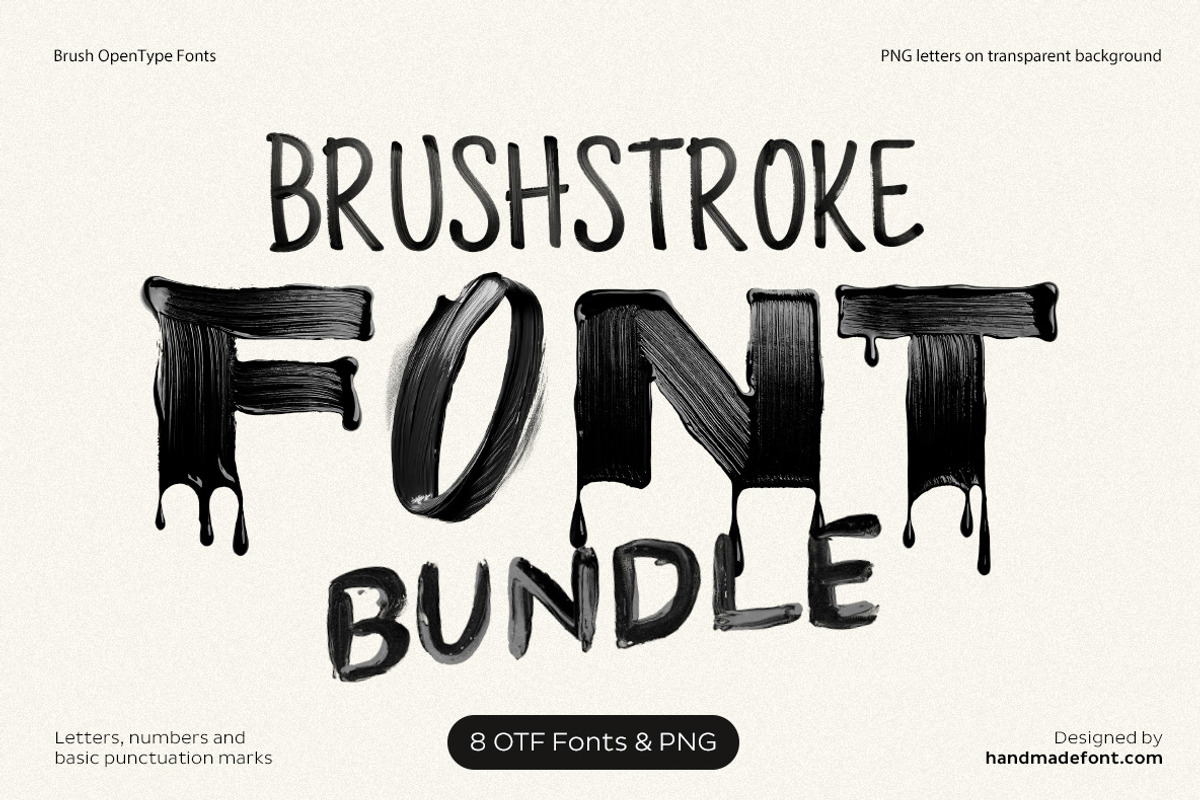 Brush Font Bundle - 8 Fonts, a Handwritten Font by Handmadefont (Photo 1 of 33)