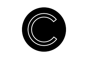 Copyright Symbol Glyph Icon