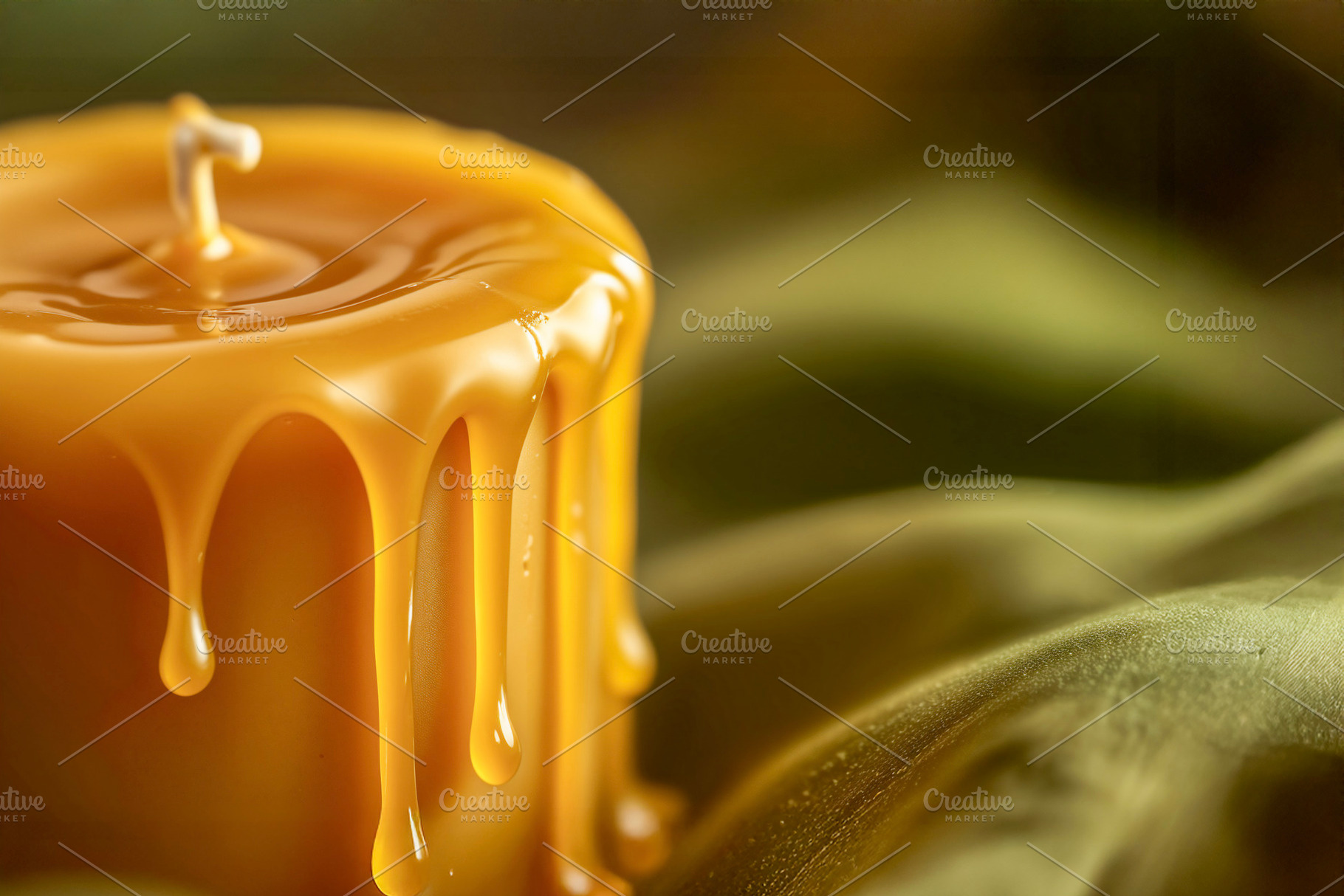 Macro of a melting beeswax candle, a Photo by rarrarorro