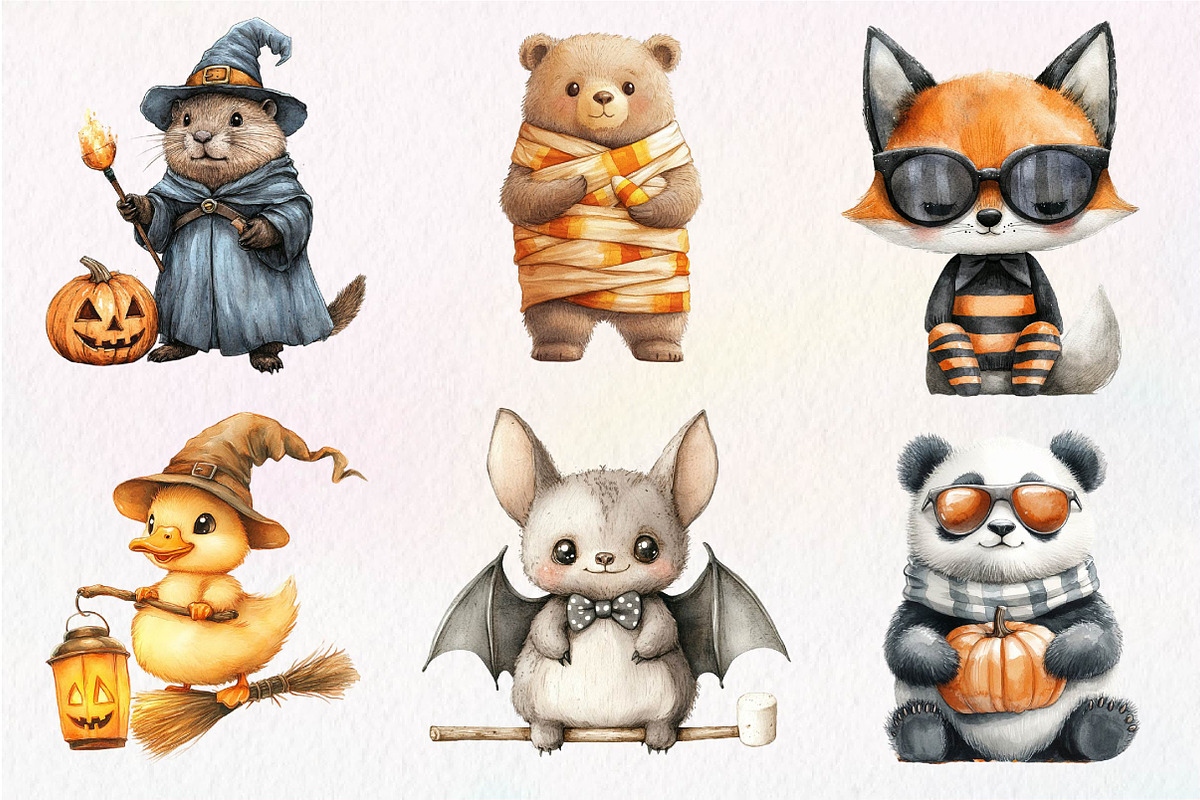 Quirky Halloween Animals Clipart, an Illustration by Dream Creation (Photo 4 of 7)