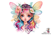 Rainbow Fairy Girl PNG Bundle, a Graphic by Clipart Bloom (Thumbnail 2 of 11)