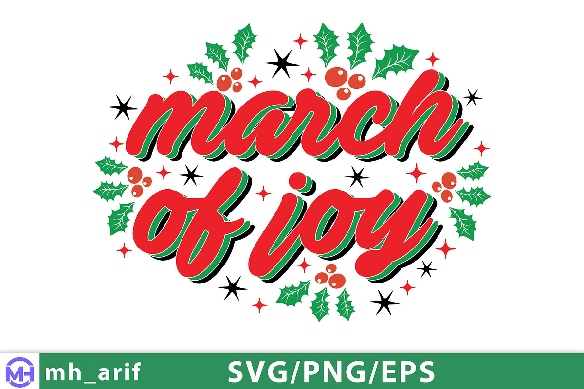 March of Joy Christmas SVG PNG Desig, a Graphic by mh_arif (Photo 2 of 4)