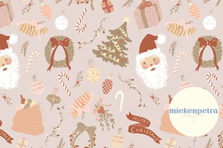 Boho Christmas Cheer Pattern, a Pattern Graphic by Mieken Petra Designs
