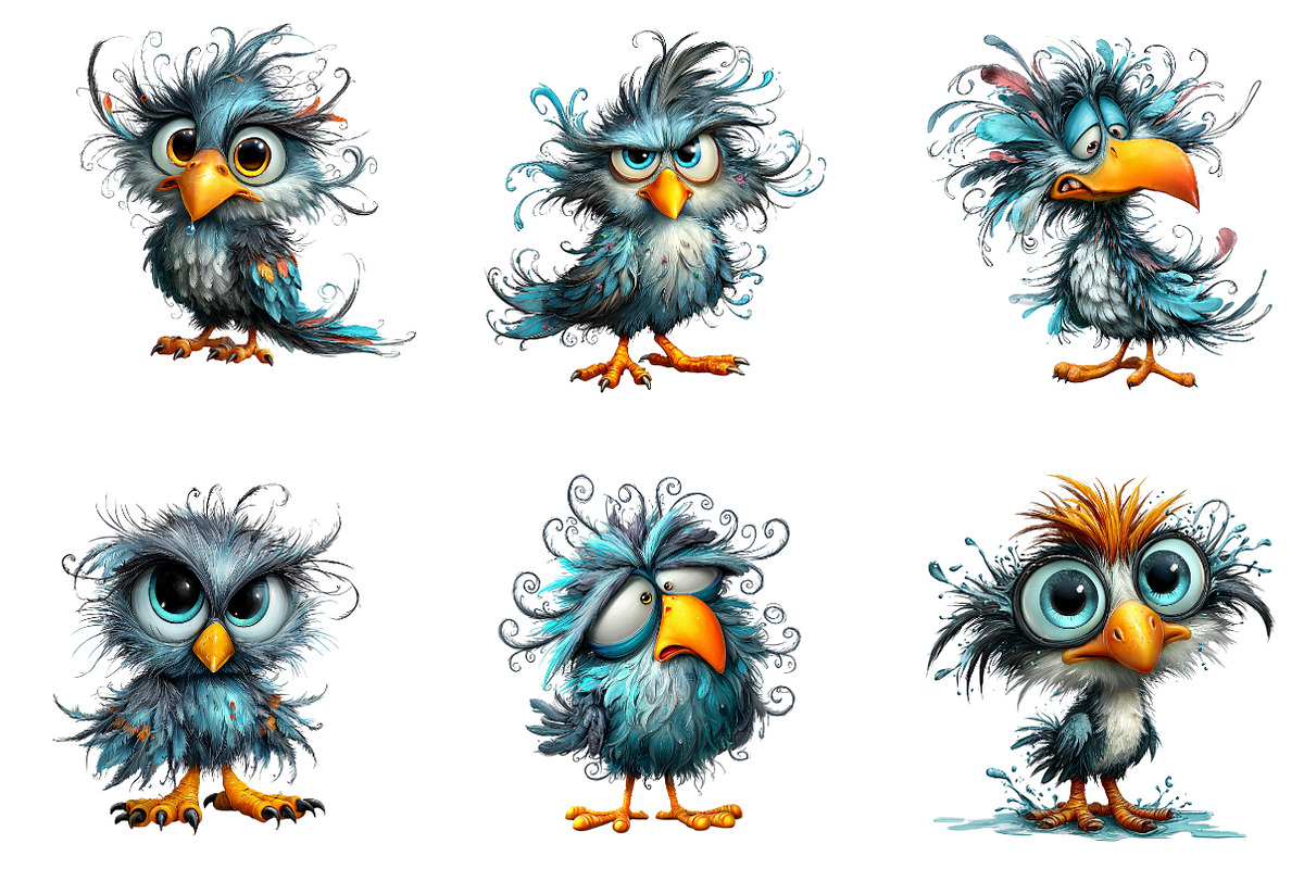 Crazy Bird Clipart, a Seasonal Illustration by CreationArt (Photo 4 of 6)