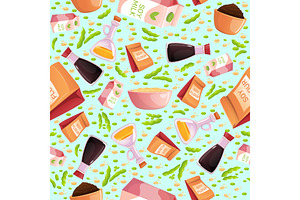 Soy products seamless pattern