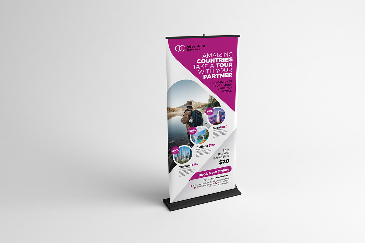 Travel Agency Rollup Banner, a Templates & Theme by Design'sTRIBE (Photo 2 of 3)