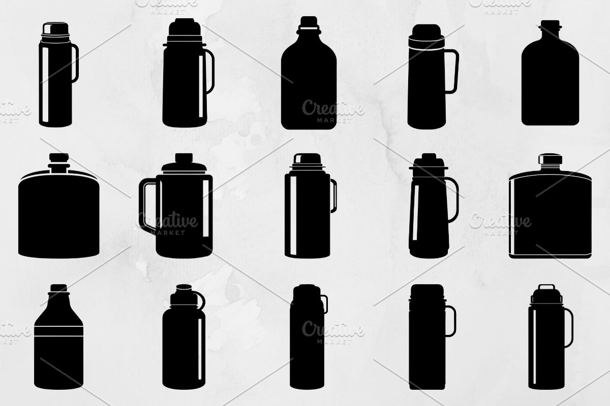Thermos Silhouette SVG, an Object Illustration by newminddesign (Photo 1 of 5)