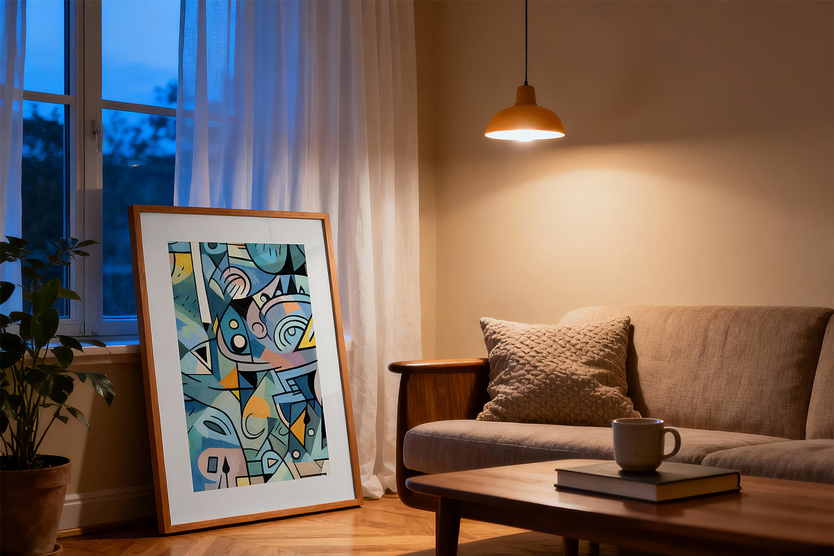Living Room Poster Frame Mockup ISO, a Mockup by DesignRocket (Photo 6 of 8)