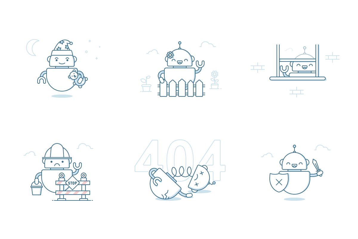 16 Robots Illustrations, an Illustration by SHER-SHAK (Photo 4 of 4)