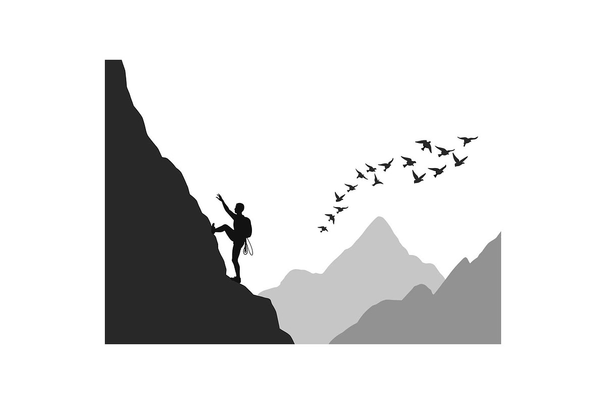 Rock Climbing Silhouette Bundle, an Object Graphic by Designs_River (Photo 8 of 16)