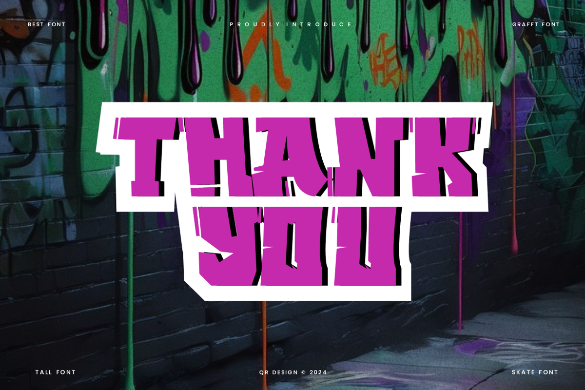 Gracs Scadoz - Graffiti & Paint Font, a Sans Serif Font by QR Design Studio (Photo 6 of 6)