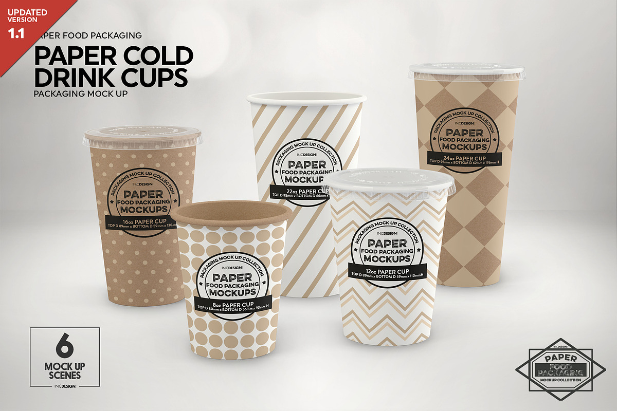 Paper Drink Cups Packaging Mockup, a Cups & Container Mockup by INCDesign (Photo 1 of 17)