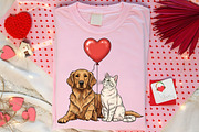 Dog and Cat Valentine PNG, an Illustration by Canvas Craft (Thumbnail 1 of 6)