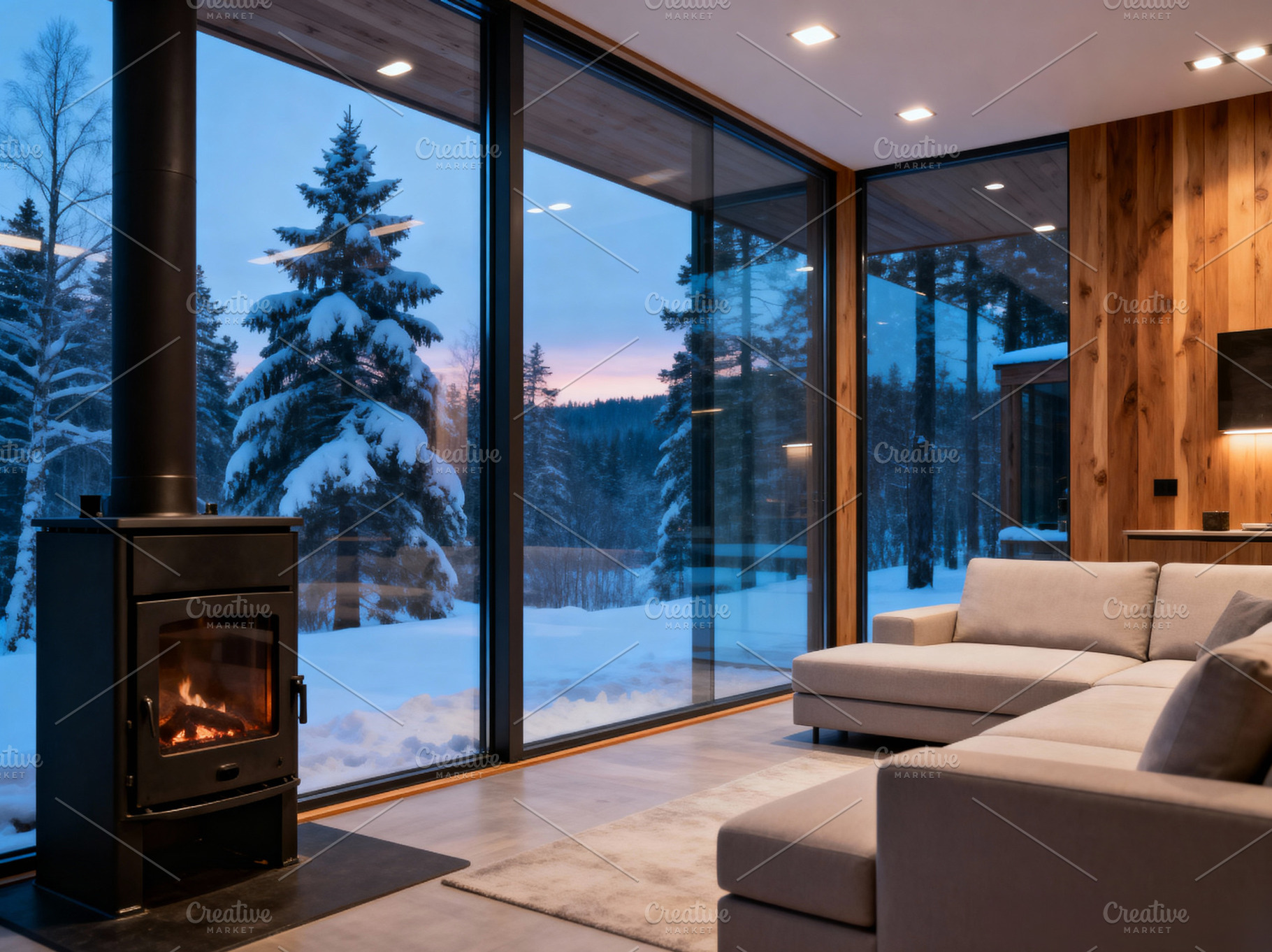 Modern Winter Retreat - Living Room, an Architecture Photo by Virgo Studio