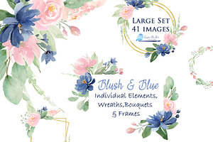 Blush and Blue Flowers