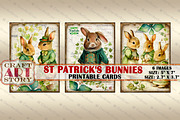 Vintage St Patrick's Day bunnies, an Animal Illustration by CraftArtStory (Thumbnail 3 of 3)
