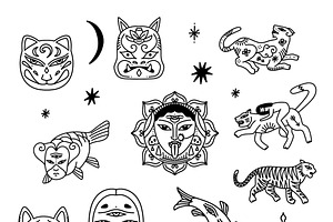 Asian Doodles Bundle