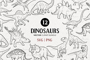 Dinosaur Vector Clipart Bundle, an Illustration by MadliArt (Thumbnail 1 of 4)