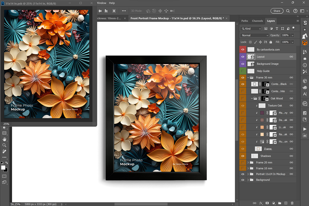 Front Portrait Frame Mockup - 11x14, a Household Mockup by Mockups by Carlos Viloria (Photo 2 of 7)