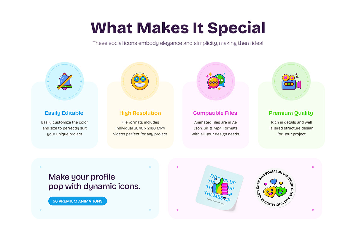 Animated Chat and Social Media Icons, an Emoji Icon by Creative Stall (Photo 2 of 4)
