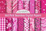 Hot Pink Digital Papers, a Pattern Graphic by designcity5 (Thumbnail 1 of 5)
