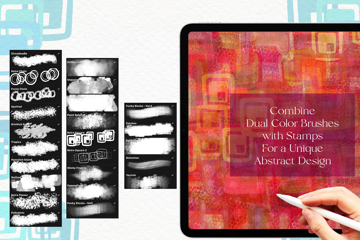 Retro Abstract for Procreate, a Brush Add-On by Sofydoll Designs (Photo 3 of 10)