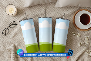 PSD and Canva tumbler mockup, a Cups & Container Mockup by Rami's Mockups