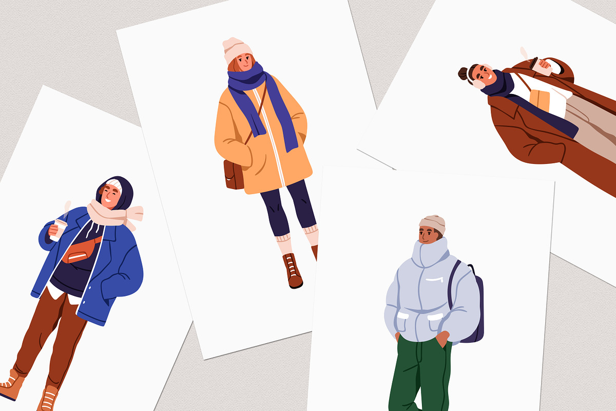 People in fashion winter clothes set, a Person Illustration by Good Studio (Photo 5 of 5)