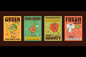 Groovy hippie vegetables, a Food Illustration by Buch&Bee