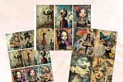 Whimsy Grunge Collage Paper Kit, a Background Graphic by GiraffeCreative (Thumbnail 5 of 9)