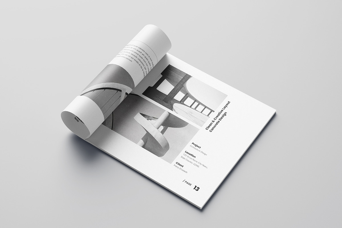 Square Architecture Portfolio Design, a Brochure Template by Spark_Creative (Photo 8 of 14)