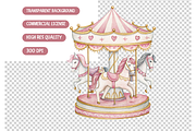 Pink Pastel Carousel Clipart Set, an Illustration by TatiMockup (Thumbnail 4 of 4)