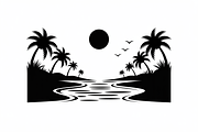 Scenic Sunset Over Tropical Beach |, an Illustration by Amazin_art (Thumbnail 3 of 7)