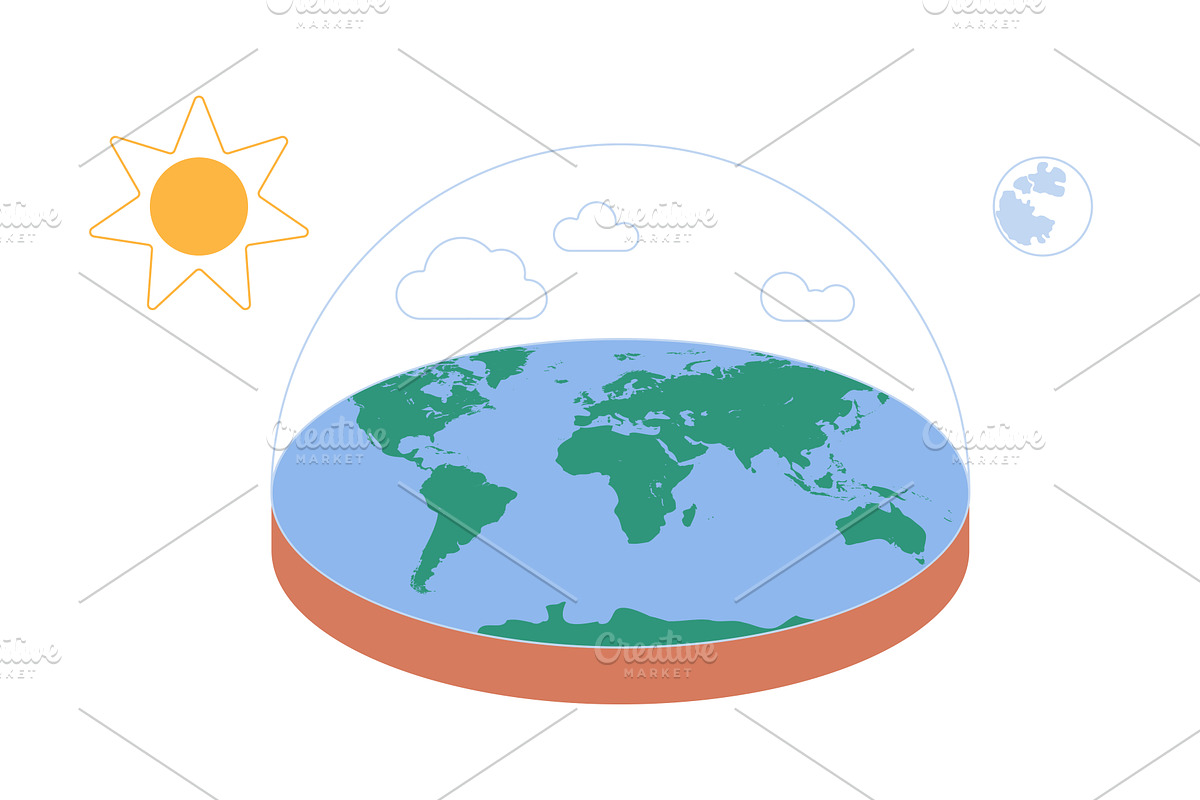 Fake conspiracy theory planet earth, a Finance Illustration by Lemberg Vector