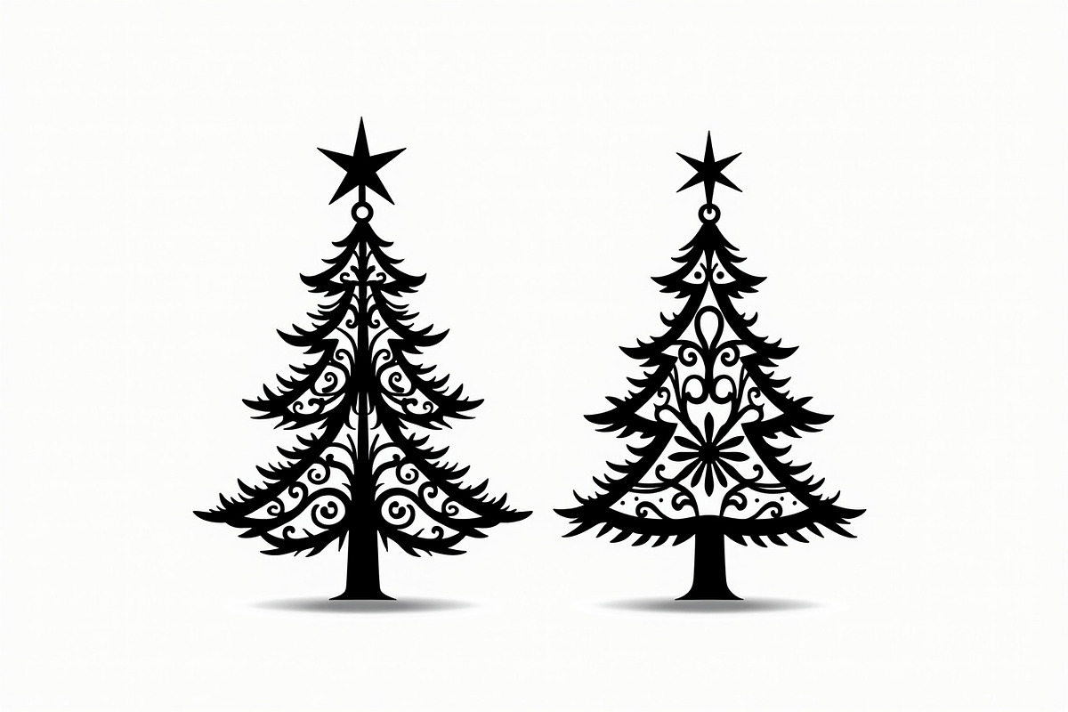 Holiday Tree Bundle, an Illustration by hafijul (Photo 2 of 18)
