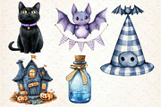 Gingham Halloween Clipart, an Illustration by Dream Creation (Thumbnail 7 of 7)