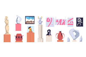 Gallery exhibits. Modern museum, an Illustration by Stock-Smart-Start