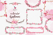 Roses Watercolor floral frames 028, an Illustration by Drawberx (Thumbnail 8 of 10)