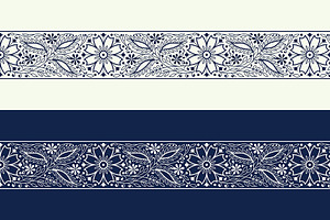 Blue Indian Block Print: Border