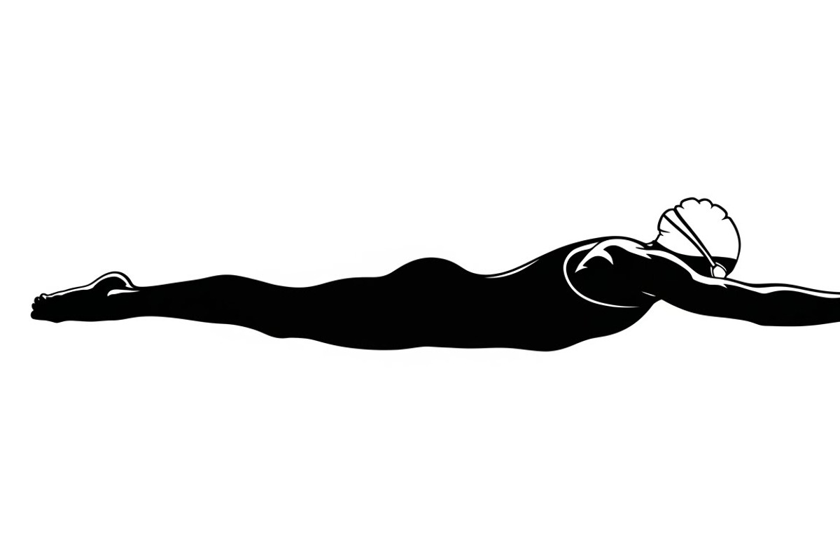 A dynamic Swimming Action Silhouette, an Illustration by Amazin_art (Photo 12 of 31)