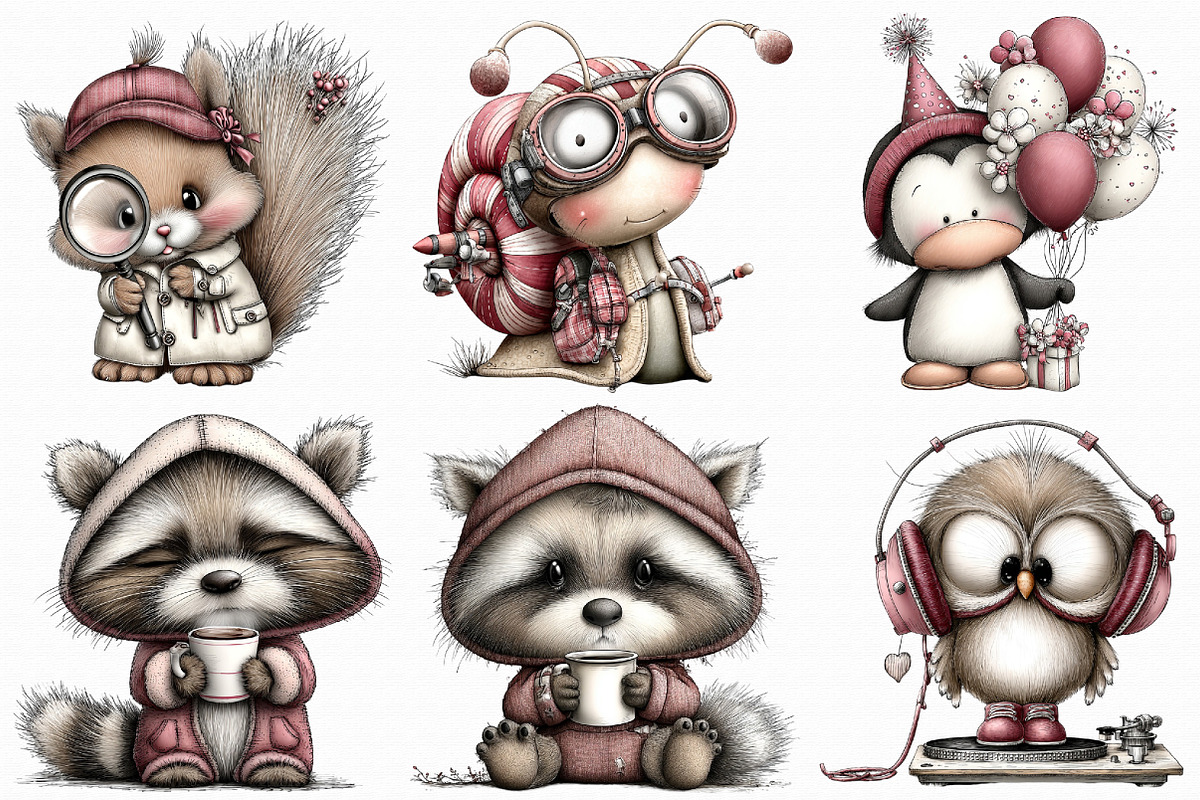 Quirky Animals PNG Clipart, an Illustration by Libby Wishes (Photo 2 of 7)