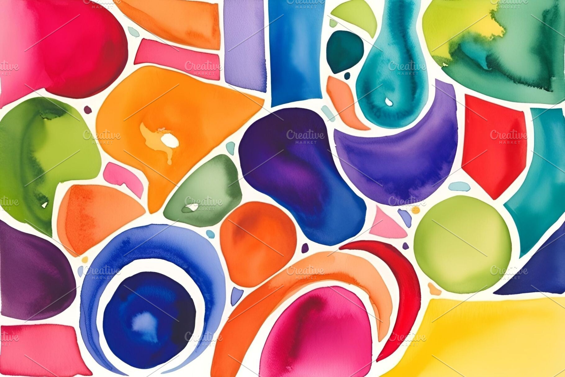 Colorful vibrant Abstract watercolor, an Abstract Photo by ComfortQ
