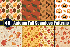 40 Autumn Fall Seamless Patterns, a Pattern Graphic by protabsorkar11