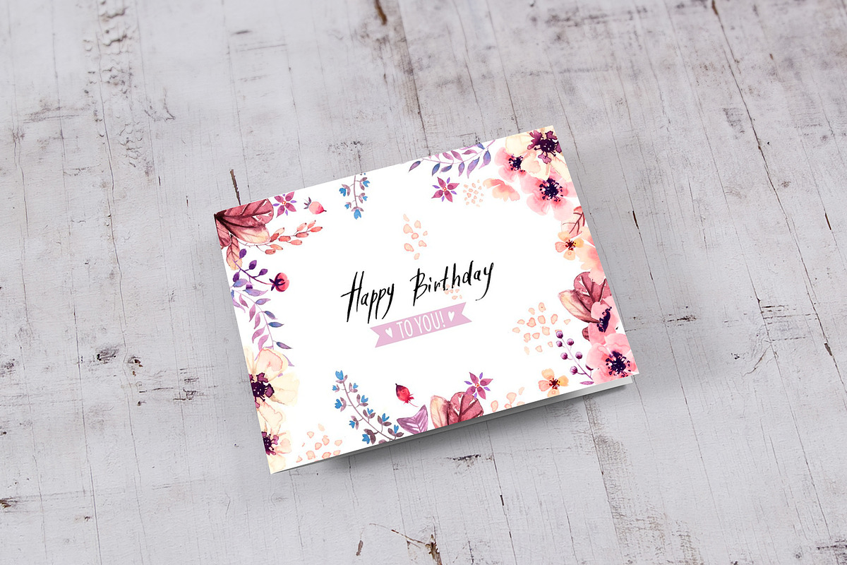 Horizontal Greeting Card Mockups, a Print Template by 2dsight (Photo 3 of 8)