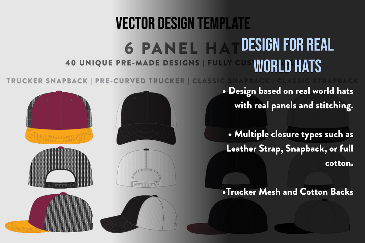 Hat Template - 6 Panel Hat, a Hat Mockup by Template Haven (Photo 6 of 11)