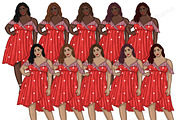Valentine's Day Girls Clipart, a Seasonal Illustration by GlamArtZhanna (Thumbnail 5 of 5)