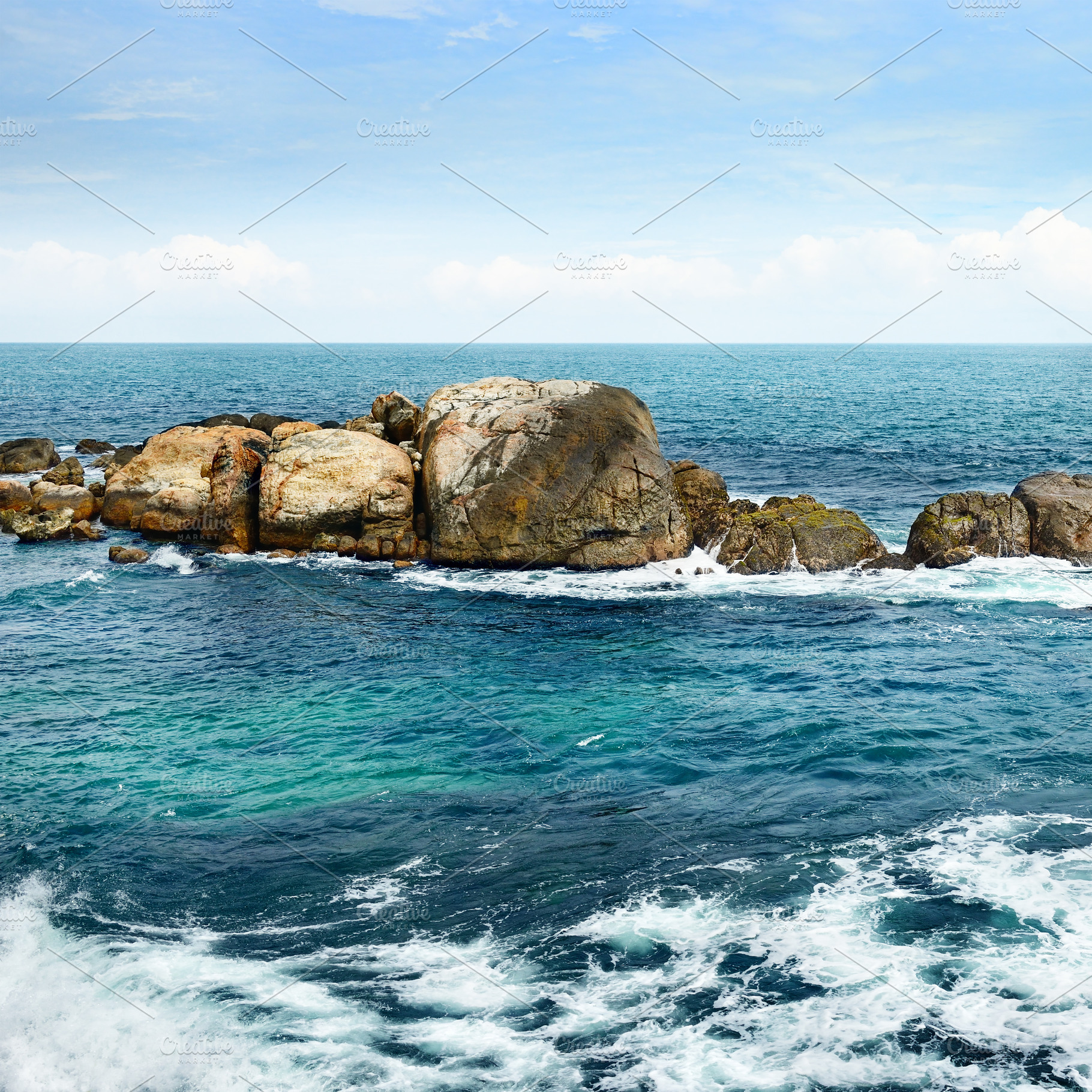 large rock in the ocean, a Nature Photo by Serg64