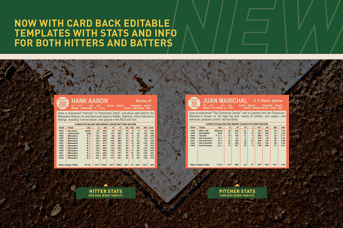 1960's Pro Baseball Card Templates, a Card Template by Chris Weibring (Photo 7 of 11)