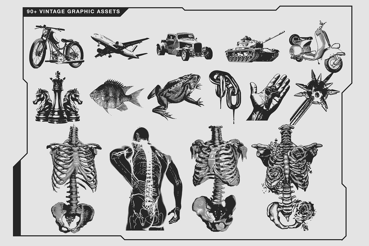 90+ Vintage Graphic Assets, an Object Graphic by Irhasalfahad (Photo 2 of 5)
